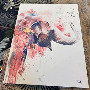 Watercolor Elephant Canvas 20x16